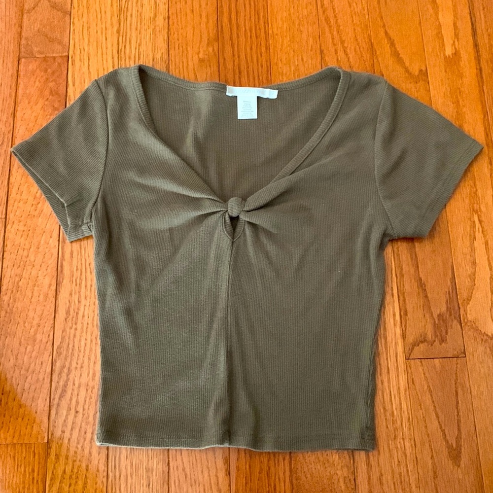 Olive Green Crop Top